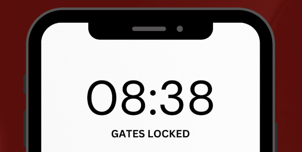 Gates locked at 8.38am