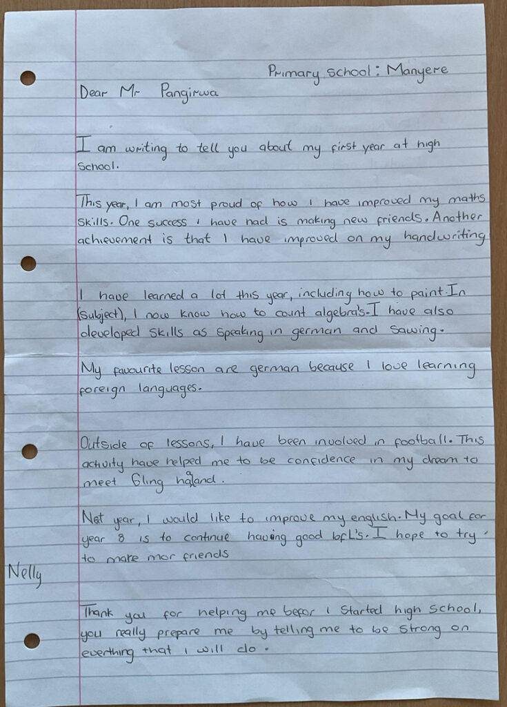 Year 7 letters